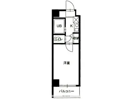 パンルネックスクリスタル大濠公園(1K/4階)の間取り写真