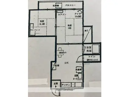西新プラザハイツ(2DK/3階)の間取り写真