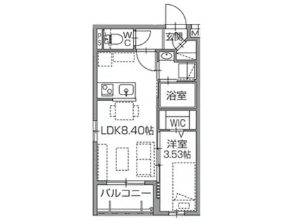 ALIVIS南福岡ノース(1LDK/4階)の間取り写真