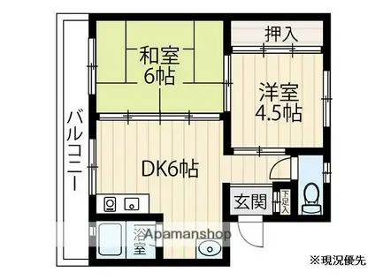 原田コーポ(2DK/2階)の間取り写真