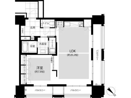 グランドメゾン福岡 THE CENTRAL LUXE(1LDK/3階)の間取り写真