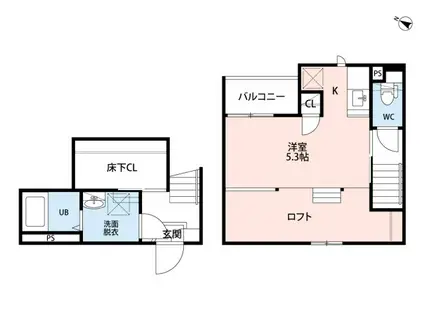 CB宇美ベラーノ(1K/1階)の間取り写真