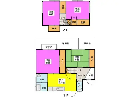 博多南線 博多南駅 徒歩37分 2階建 築39年(4DK)の間取り写真