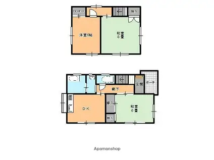 篠栗線 長者原駅 徒歩6分 2階建 築41年(3DK)の間取り写真