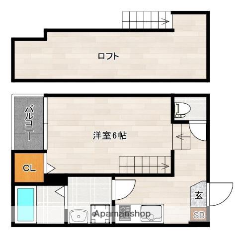 ハーモニーテラス香椎Ⅳ(1K/1階)の間取り写真