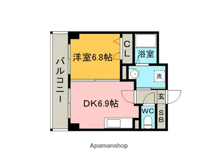 ローヤルマンション博多駅前(1DK/5階)の間取り写真