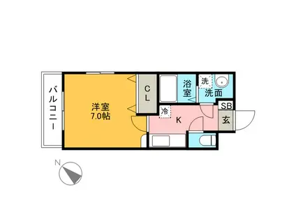 エンクレスト博多駅前Ⅲ(1K/5階)の間取り写真