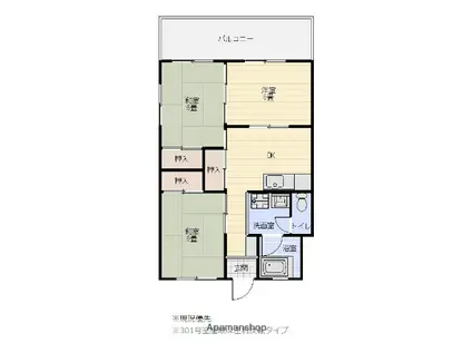 大長ビル(3DK/3階)の間取り写真