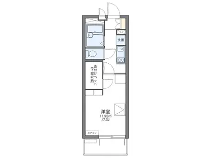 レオパレス空港通3(1K/1階)の間取り写真