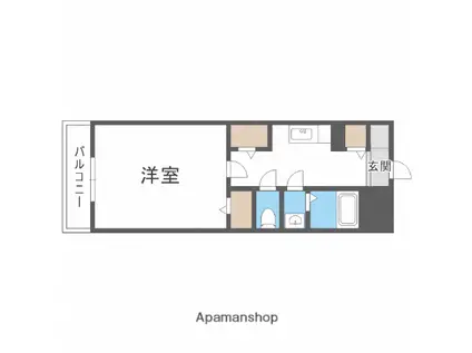 グランディ薬院Ⅰ(1K/7階)の間取り写真