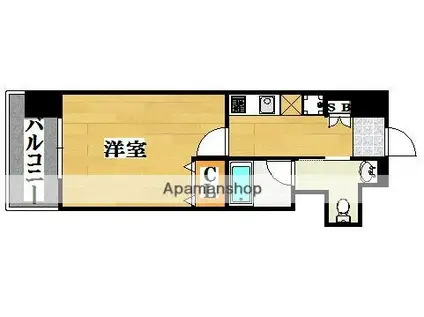 アソシアグロッツォ薬院サウスシーン(1K/10階)の間取り写真