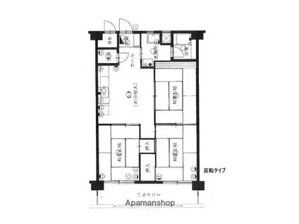 天神南ハイツ(3DK/6階)の間取り写真