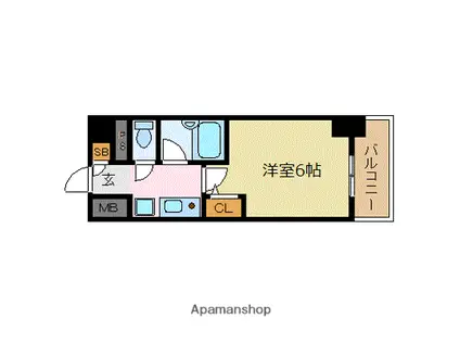 エスリード天神第2(1K/9階)の間取り写真