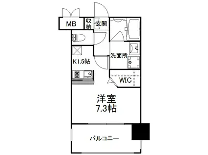 エンクレスト天神AVANT (1K/4階)の間取り写真
