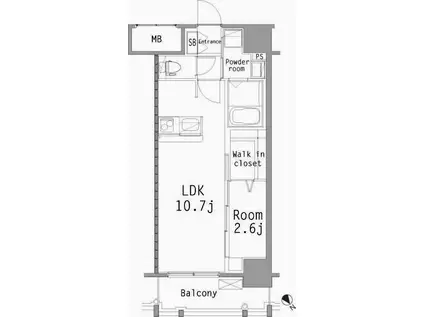 エンクレスト博多ハーモニー(1LDK/4階)の間取り写真