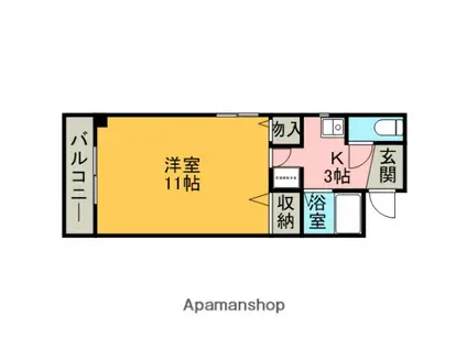 いわき6番館(1K/10階)の間取り写真