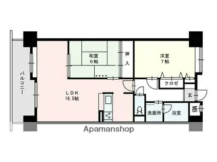 サバーブ比恵(2LDK/5階)の間取り写真