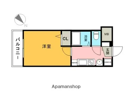 エステムコート博多・祇園ツインタワー セカンドステージ(1K/10階)の間取り写真