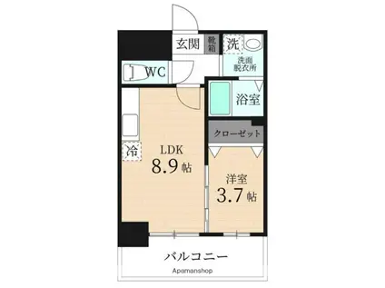 グランドゥール住吉・弐番館(1LDK/12階)の間取り写真