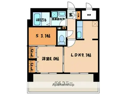 ロイヤルステージ吉塚(1SLDK/10階)の間取り写真