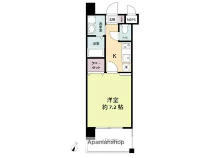 レジディア博多2(1K/10階)の間取り写真