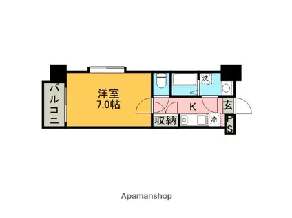スカイコート博多駅前第2(1K/12階)の間取り写真