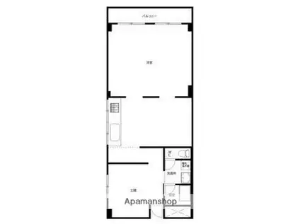 中作大観ハイツ(ワンルーム/6階)の間取り写真