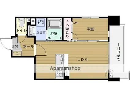 リバティR TENJIN(1LDK/8階)の間取り写真