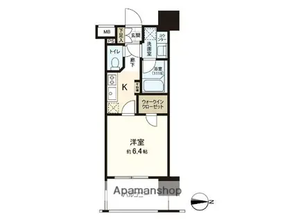 パークリュクス大手門MONO(1K/7階)の間取り写真