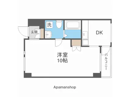KDXレジデンス西新(1DK/4階)の間取り写真