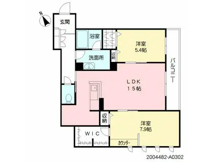 シャーメゾン博多駅南(2LDK/3階)の間取り写真