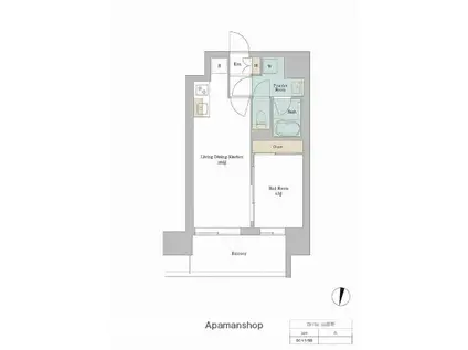 BRILLIA IST西新(1LDK/12階)の間取り写真