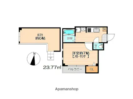 イルグラッツィアマリーナ6(1K/4階)の間取り写真