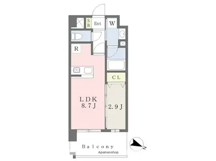 パステーク清川(1LDK/4階)の間取り写真