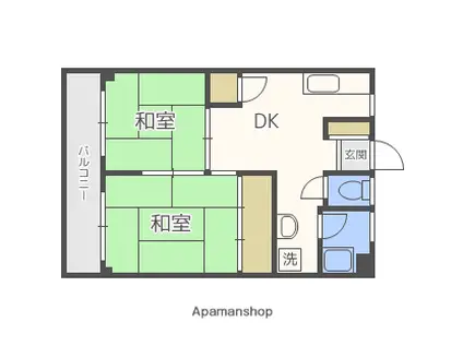 小笹カステリアA棟(2DK/5階)の間取り写真