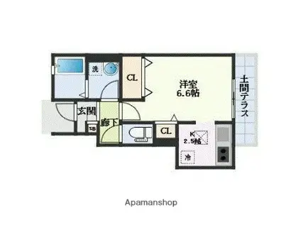 アムール椿(1K/1階)の間取り写真