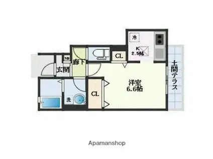 アムール椿(1K/1階)の間取り写真