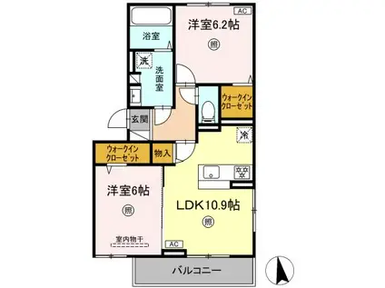 GENTIANA SCABRA(2LDK/3階)の間取り写真