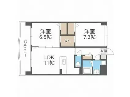 ラシューバ博多駅南(2LDK/2階)の間取り写真
