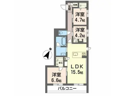 NAGE神松寺(3LDK/2階)の間取り写真