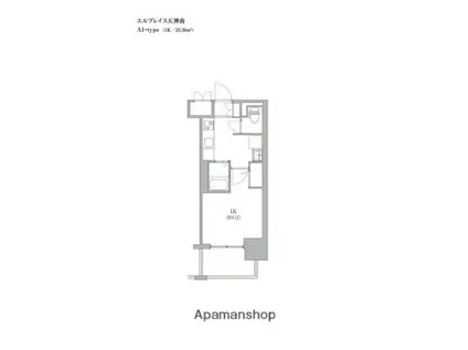 エルプレイス天神南(1K/3階)の間取り写真