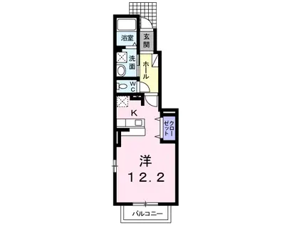 サン ガーデン戸畑(1K/1階)の間取り写真