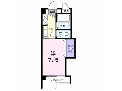 アビタシオン柳町(1K/6階)の間取り写真