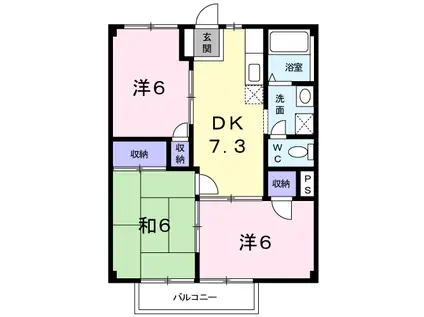 コーポ畠田(3DK/2階)の間取り写真