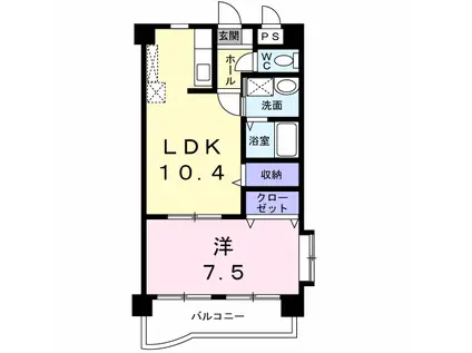 ハイツグラッツィア(1LDK/3階)の間取り写真