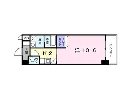 セトル.イン鳳(1K/8階)の間取り写真