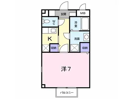 ヴィラージュD(1K/2階)の間取り写真