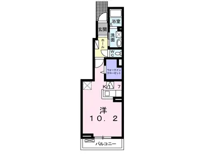 ポラリスA(1K/1階)の間取り写真