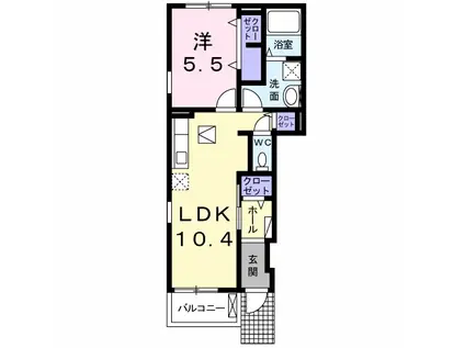 サン フォレスト(1LDK/1階)の間取り写真