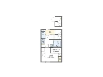 レオパレス南若園A(1K/2階)の間取り写真